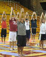 Bearcats Participate in Sports Yoga Session at Cone Field House