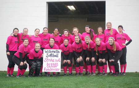 Willamette Bearcats Raise over $1,500 in Funds to Strike Out Breast Cancer
