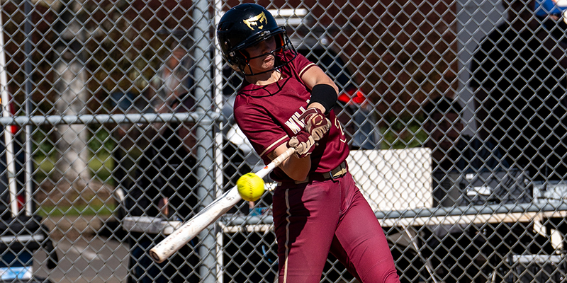 Faith Collar connects at the plate for the Willamette University softball team. 