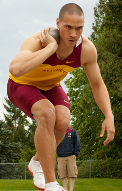 Colignon Holds Seventh Place after Five Events in NCAA Decathlon