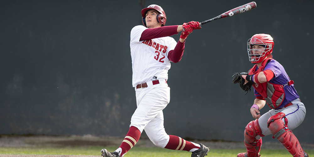 Sam Daly connects at the plate for the Bearcat baseball team.
