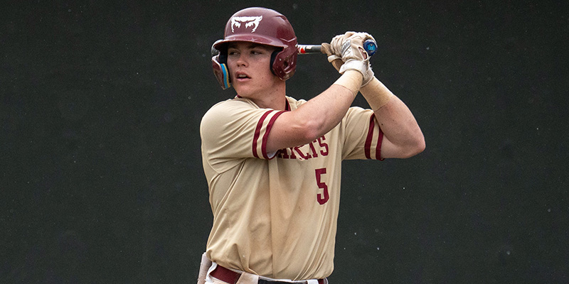 Close-up of Clint Walker ready to bat.