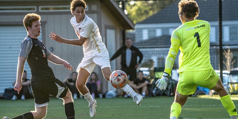 Chase scores two goals as Men's Soccer tops Lewis & Clark 2-0