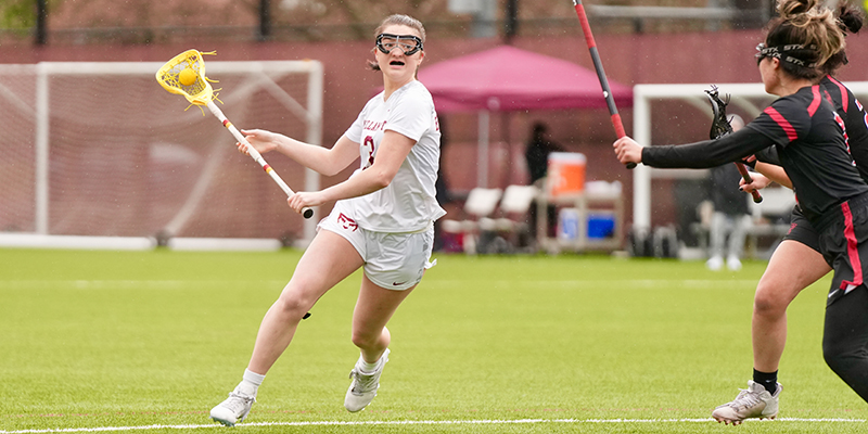 Alyssa Molisee goes on the attack for the Willamette University women's lacrosse team. 